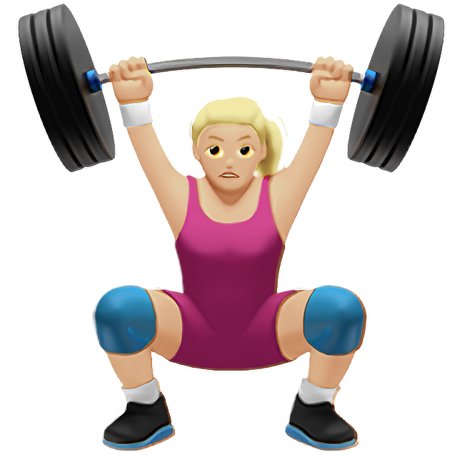 Woman Lifting Weights: Medium-Light Skin Tone