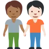 People Holding Hands: Medium-Dark Skin Tone, Light Skin Tone Emoji 🧑🏾‍🤝‍🧑🏻 image - Twitter / X (Twemoji) style