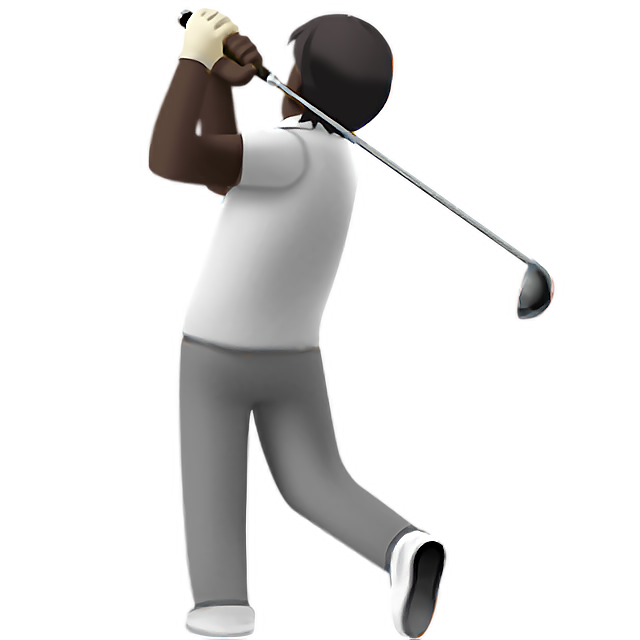 Person Golfing: Dark Skin Tone