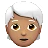 Person: Medium Skin Tone, White Hair