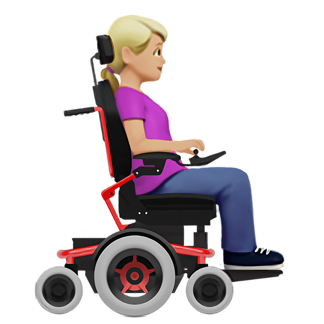 Woman In Motorized Wheelchair Facing Right: Medium-Light Skin Tone