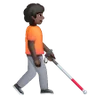 Person With White Cane Facing Right: Dark Skin Tone Emoji 🧑🏿‍🦯‍➡️ image - Samsung style