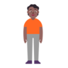 Person Standing: Medium-Dark Skin Tone Emoji 🧍🏾 image - Microsoft Classic 2D style