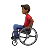 Man In Manual Wheelchair: Medium-Dark Skin Tone