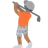Person Golfing: Medium-Dark Skin Tone