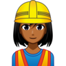 Woman Construction Worker: Medium-Dark Skin Tone Emoji 👷🏾‍♀️ image - Emojidex style