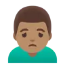 Man Frowning: Medium Skin Tone Emoji 🙍🏽‍♂️ image - Google Noto Color style