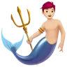 Merman: Light Skin Tone Emoji 🧜🏻‍♂️ image - Apple style