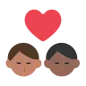 Kiss: Man, Man, Medium Skin Tone, Medium-Dark Skin Tone Emoji 👨🏽‍❤️‍💋‍👨🏾 image - Tossface style