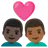 Couple With Heart: Man, Man, Medium-Dark Skin Tone, Dark Skin Tone