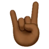 Sign Of The Horns: Medium-Dark Skin Tone Emoji 🤘🏾 image - Huawei Harmony OS style