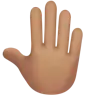 Raised Back Of Hand: Medium Skin Tone Emoji 🤚🏽 image - Apple style