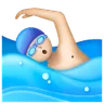 Man Swimming: Light Skin Tone Emoji 🏊🏻‍♂️ image - Samsung style