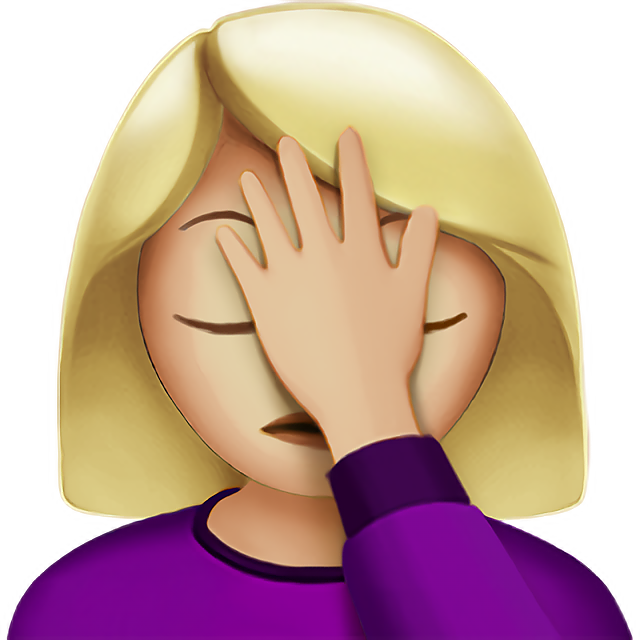 Woman Facepalming: Medium-Light Skin Tone