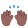 Raising Hands: Medium-Dark Skin Tone Emoji 🙌🏾 image - Microsoft Classic 2D style
