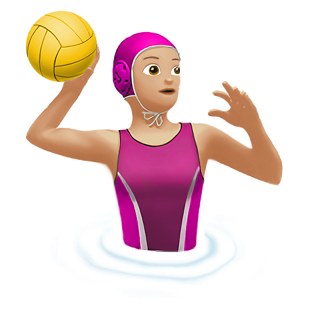 Woman Playing Water Polo: Medium-Light Skin Tone
