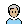 Man: Medium-Light Skin Tone, White Hair Emoji 👨🏼‍🦳 image - OpenMoji style