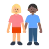 Woman And Man Holding Hands: Medium-Light Skin Tone, Medium-Dark Skin Tone Emoji 👩🏼‍🤝‍👨🏾 image - Tossface style