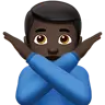 Man Gesturing No: Dark Skin Tone Emoji 🙅🏿‍♂️ image - Apple style
