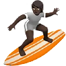 Person Surfing: Dark Skin Tone Emoji 🏄🏿 image - Apple style