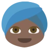 Person Wearing Turban: Dark Skin Tone Emoji 👳🏿 image - EmojiTwo style