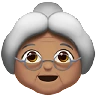 Old Woman: Medium Skin Tone Emoji 👵🏽 image - Apple style