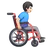 Man In Manual Wheelchair Facing Right: Light Skin Tone