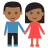 Woman And Man Holding Hands: Medium-Dark Skin Tone