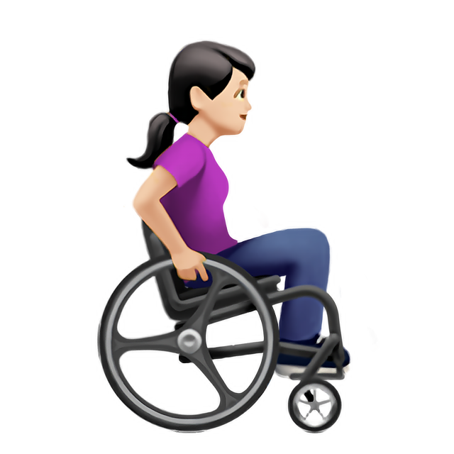 Woman In Manual Wheelchair Facing Right: Light Skin Tone
