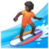 Person Surfing: Dark Skin Tone Emoji 🏄🏿 image - Samsung style