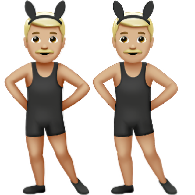 Men With Bunny Ears: Medium-Light Skin Tone