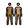 Men Holding Hands: Medium-Dark Skin Tone, Medium Skin Tone Emoji 👨🏾‍🤝‍👨🏽 image - OpenMoji style
