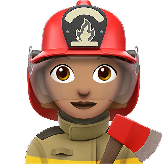 Woman Firefighter: Medium Skin Tone