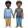 People Holding Hands: Dark Skin Tone, Medium-Dark Skin Tone Emoji 🧑🏿‍🤝‍🧑🏾 image - WhatsApp style