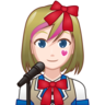 Woman Singer: Light Skin Tone Emoji 👩🏻‍🎤 image - Emojidex style