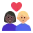 Couple With Heart: Woman, Man, Dark Skin Tone, Medium-Light Skin Tone