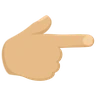 Backhand Index Pointing Right: Medium-Light Skin Tone Emoji 👉🏼 image - Facebook Messenger (2016) style