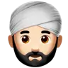 Man Wearing Turban: Light Skin Tone Emoji 👳🏻‍♂️ image - Apple style