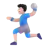 Man Playing Handball: Light Skin Tone