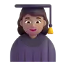 Woman Student: Medium Skin Tone Emoji 👩🏽‍🎓 image - Microsoft 3D Fluent style