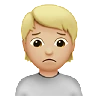 Person Frowning: Medium-Light Skin Tone Emoji 🙍🏼 image - Apple style