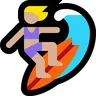 Woman Surfing: Medium-Light Skin Tone Emoji 🏄🏼‍♀️ image - Microsoft Windows 10 Segoe UI Emoji style