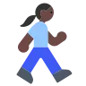 Woman Walking: Dark Skin Tone Emoji 🚶🏿‍♀️ image - Tossface style