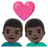 Couple With Heart: Man, Man, Light Skin Tone, Dark Skin Tone