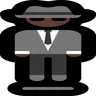 Person In Suit Levitating: Dark Skin Tone Emoji 🕴🏿 image - Microsoft Windows 10 Segoe UI Emoji style