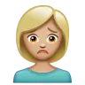 Woman Frowning: Medium-Light Skin Tone Emoji 🙍🏼‍♀️ image - WhatsApp style