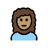 Woman: Medium Skin Tone, Curly Hair Emoji 👩🏽‍🦱 image - OpenMoji style