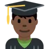Man Student: Dark Skin Tone Emoji 👨🏿‍🎓 image - Twitter / X (Twemoji) style