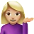 Woman Tipping Hand: Medium-Light Skin Tone