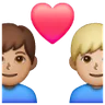 Couple With Heart: Man, Man, Medium Skin Tone, Medium-Light Skin Tone Emoji 👨🏽‍❤️‍👨🏼 image - Samsung style